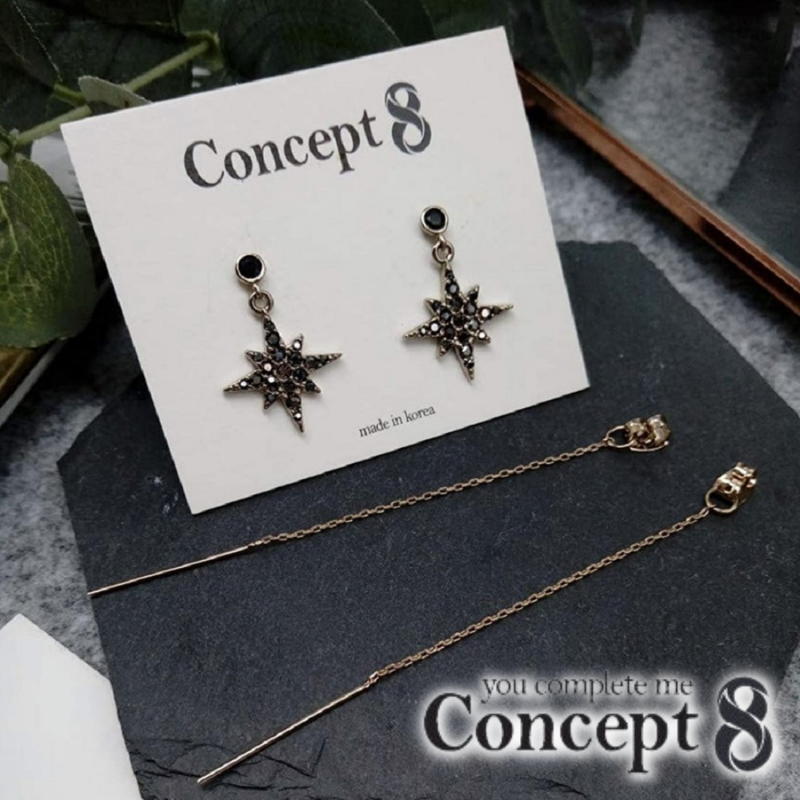 BTS Jimin Wear / Concept 8 / Concept Eight / Bronze Polaris 2-WAY Earrings