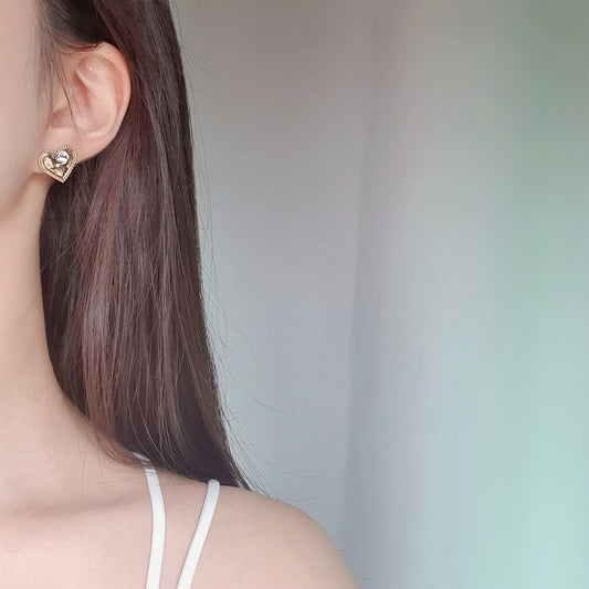 aimelbie ゴールドレースハートピアス