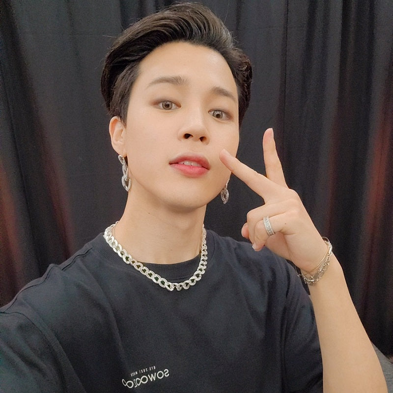 ジミン ブラックパープル ネックレス