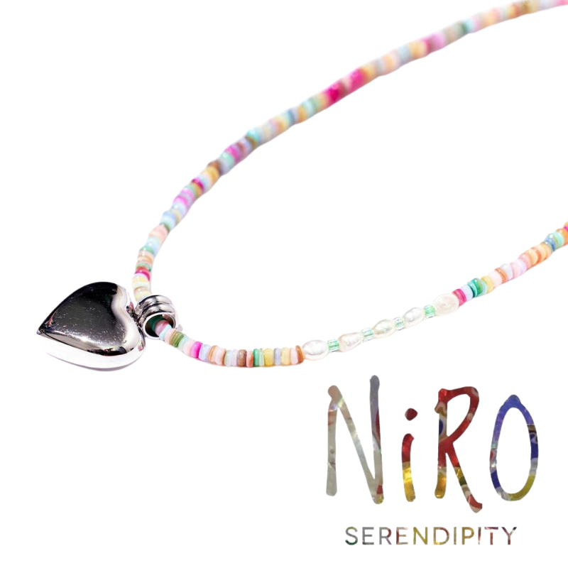 サージカルハートカラフルマザーオブパールネックレス / NiRO サージカルハートカラフルマザーオブパールネックレス / NiRO