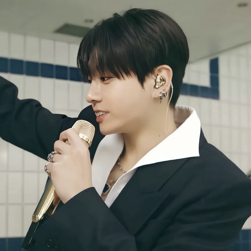BTS Jungkook wearing / Noir Hoop Earrings / JUSTLOVER – MATILDA DEPT.