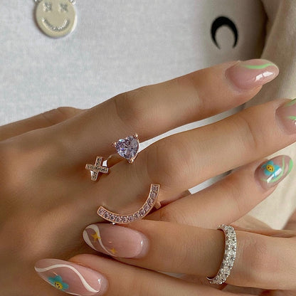 X Heart Stone Smile Pavé Ring / AVEC NEW YORK